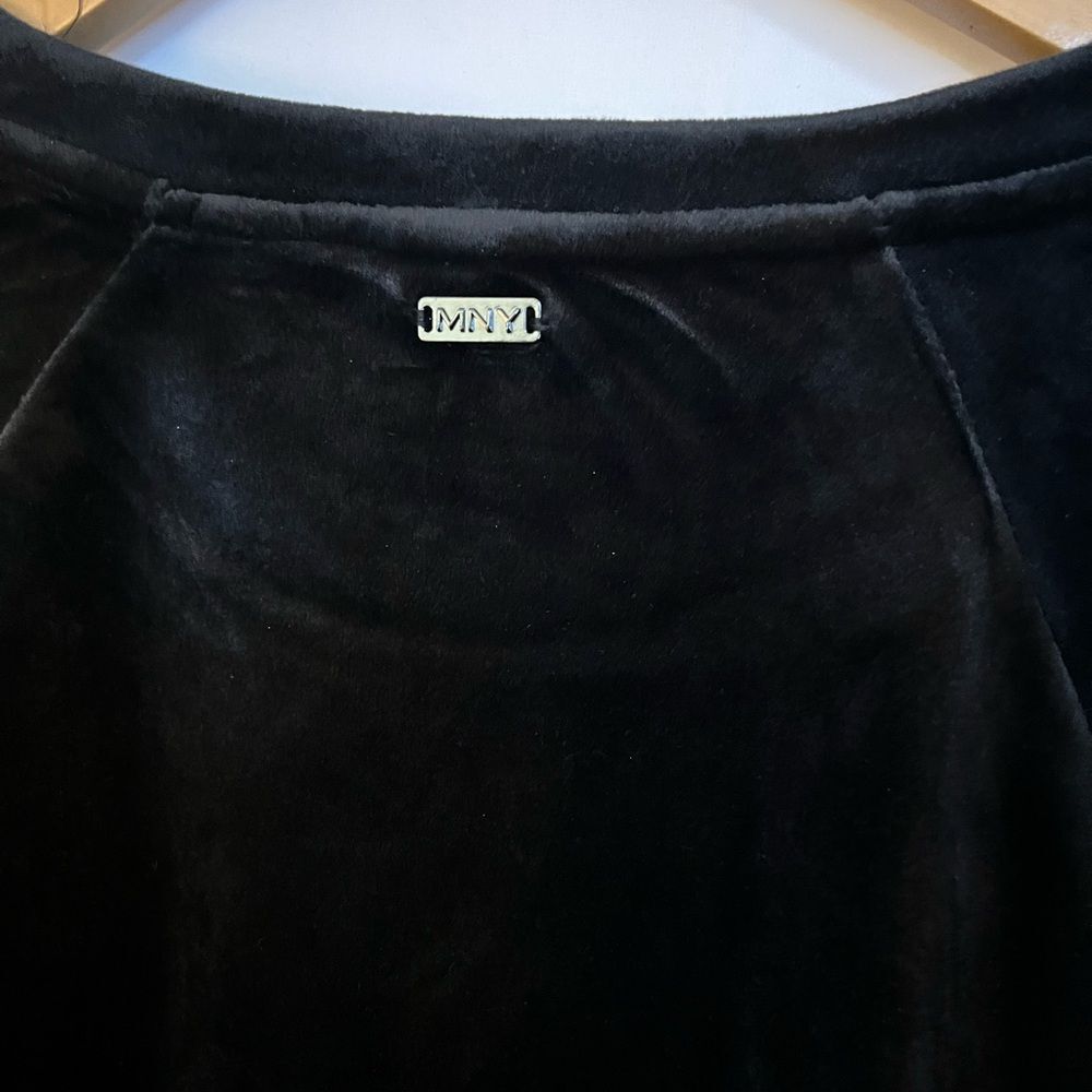 Marc New York Performance Black Velvet Puff Sleeve Shift Shirt Dress size M Chic - Picture 4 of 8